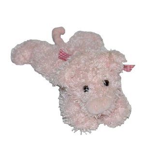 Animal Adventure Lovey Beanie Plush Pig HTF  Pink checkered Bow baby 2001